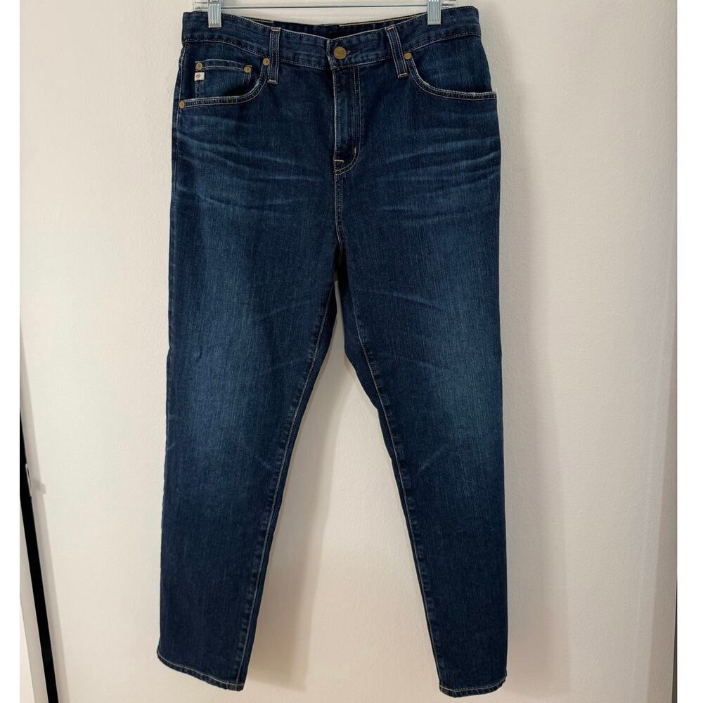 AG Ex Boyfriend Jeans 31R Dark Wash Relaxed Straight Mid Rise Premium Denim